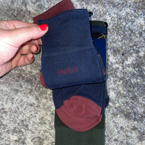 Polo Ralph Lauren Mens Dress Socks 3 Pack Red/Green/Blue - Picture 5 of 8